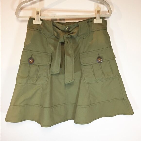 NWT Nanette Lepore Outback Skirt Cactus Green Sz 0 - Picture 1 of 5